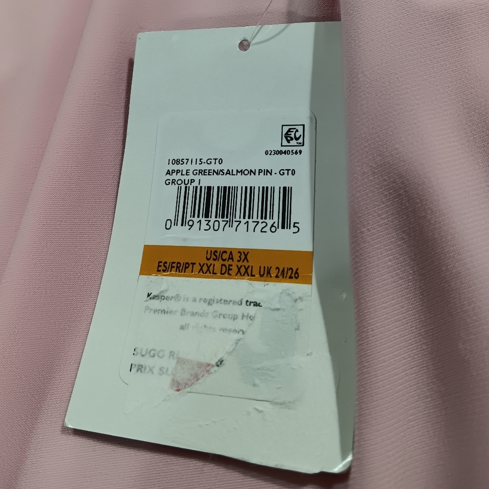 Kasper Women's (Size 3X)  Green/Pink Colorblock Knee-Length Sheath Dress (NWT) - Picture 8 of 14